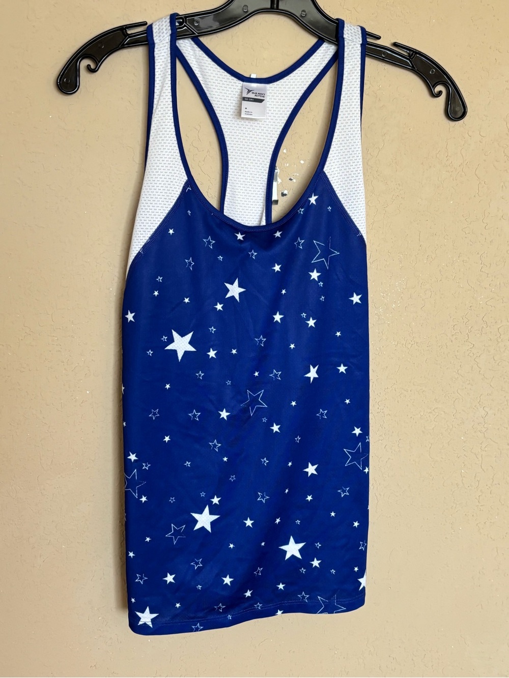 Old Navy active go dry raceback star print tank top red white blue size M